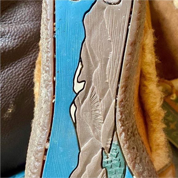 Børn Shearling Lined Leather Lace Up Boots Womens Size 7 Brown Cozy Boho - Picture 12 of 14